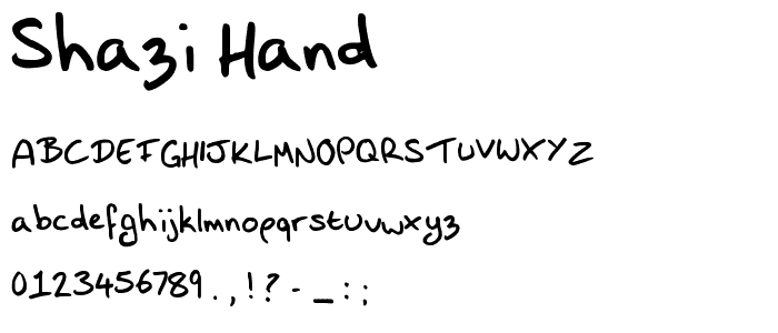 Shazi Hand font